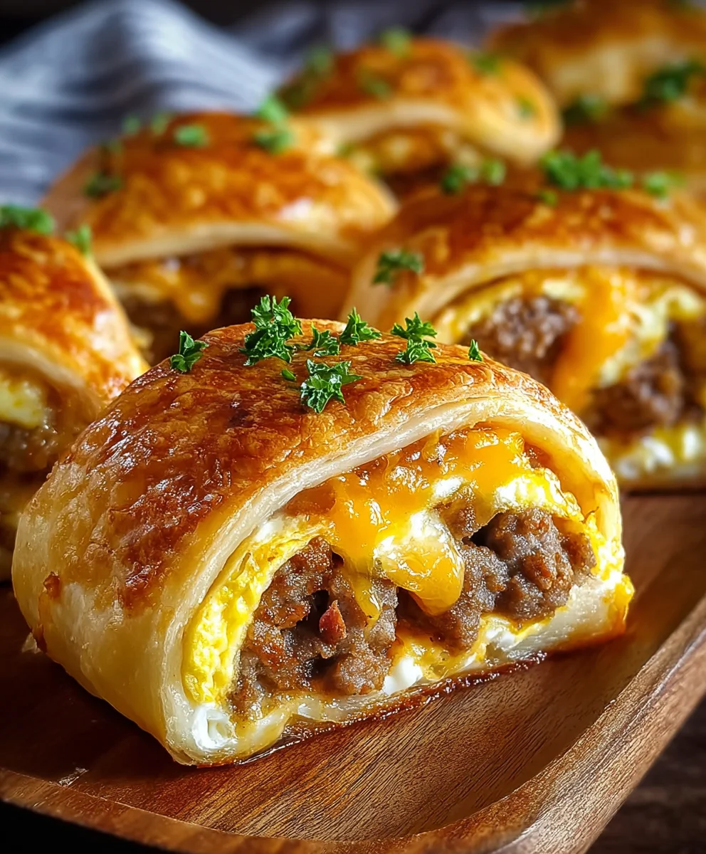 Easy Beef Sausage Egg Cheese Roll-Ups Recipe