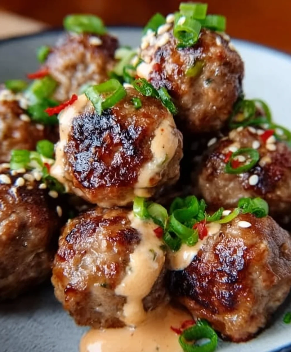 Spicy Korean Beef Meatballs with Mayo Dip Recipe