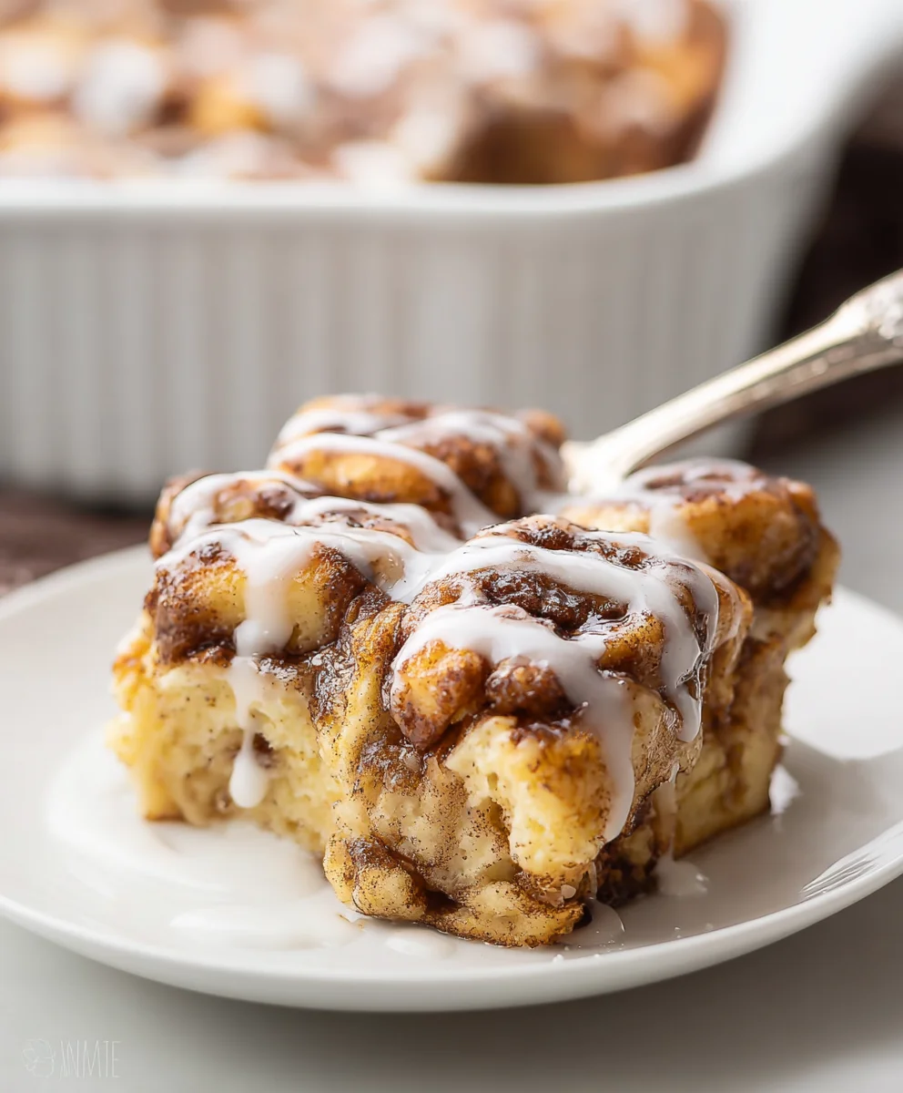 Easy Cinnamon Roll Casserole-Simple & Delicious