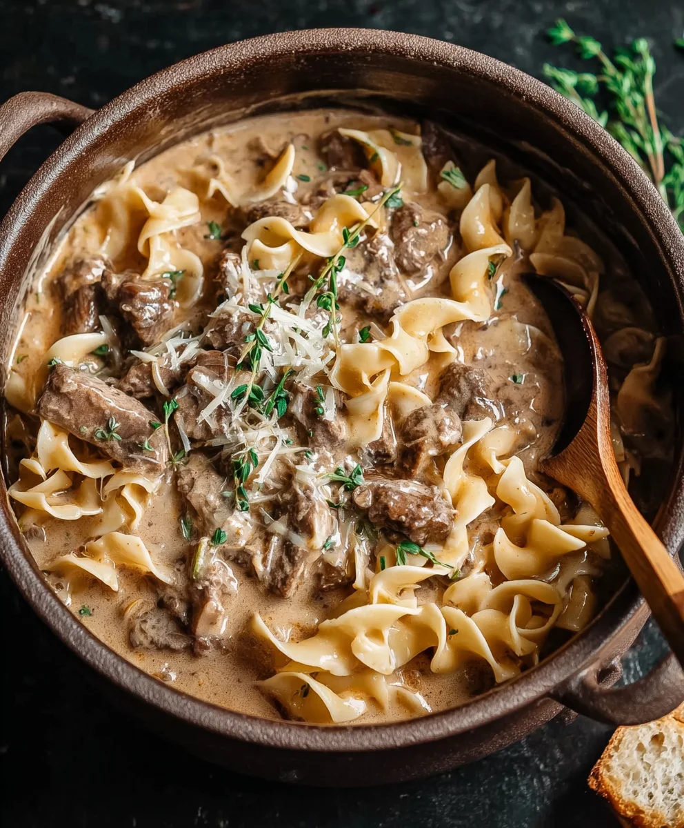 Creamy Beef Stroganoff Soup- Quick & Easy Recipe
