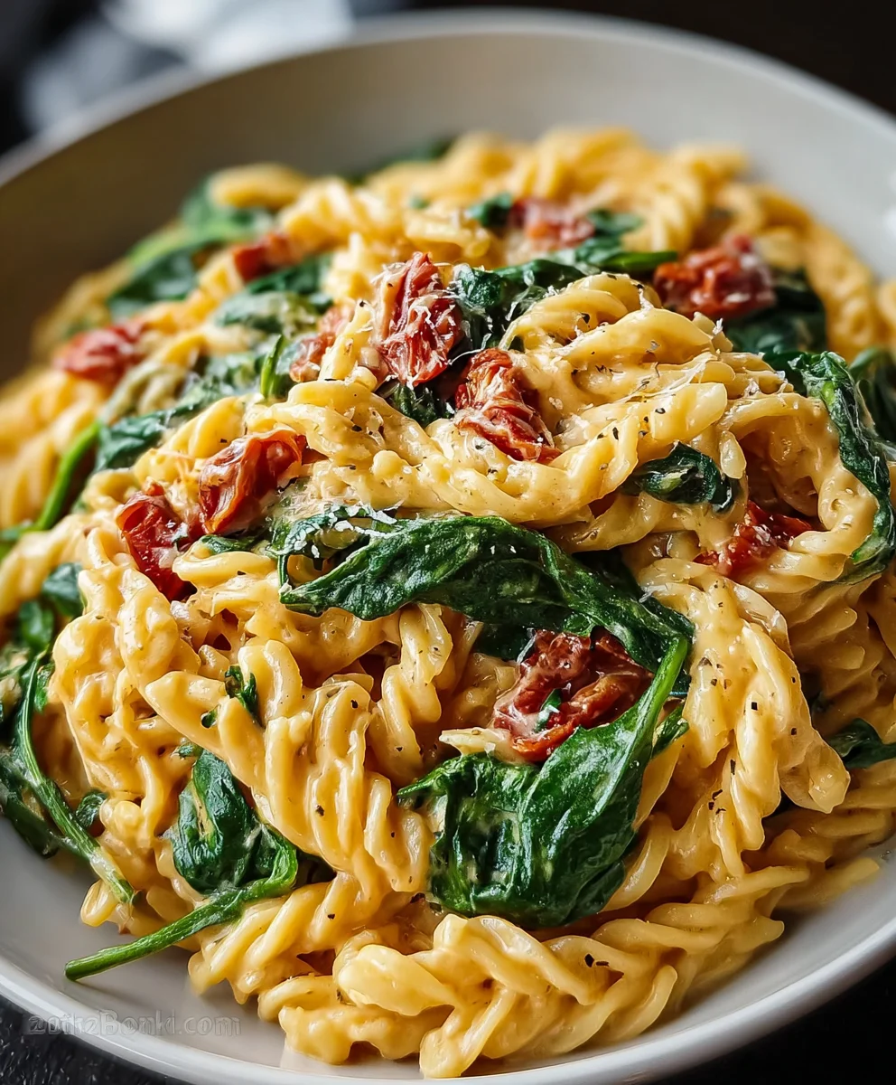 Easy Spinach Tomato Pasta Recipe - Quick & Delicious