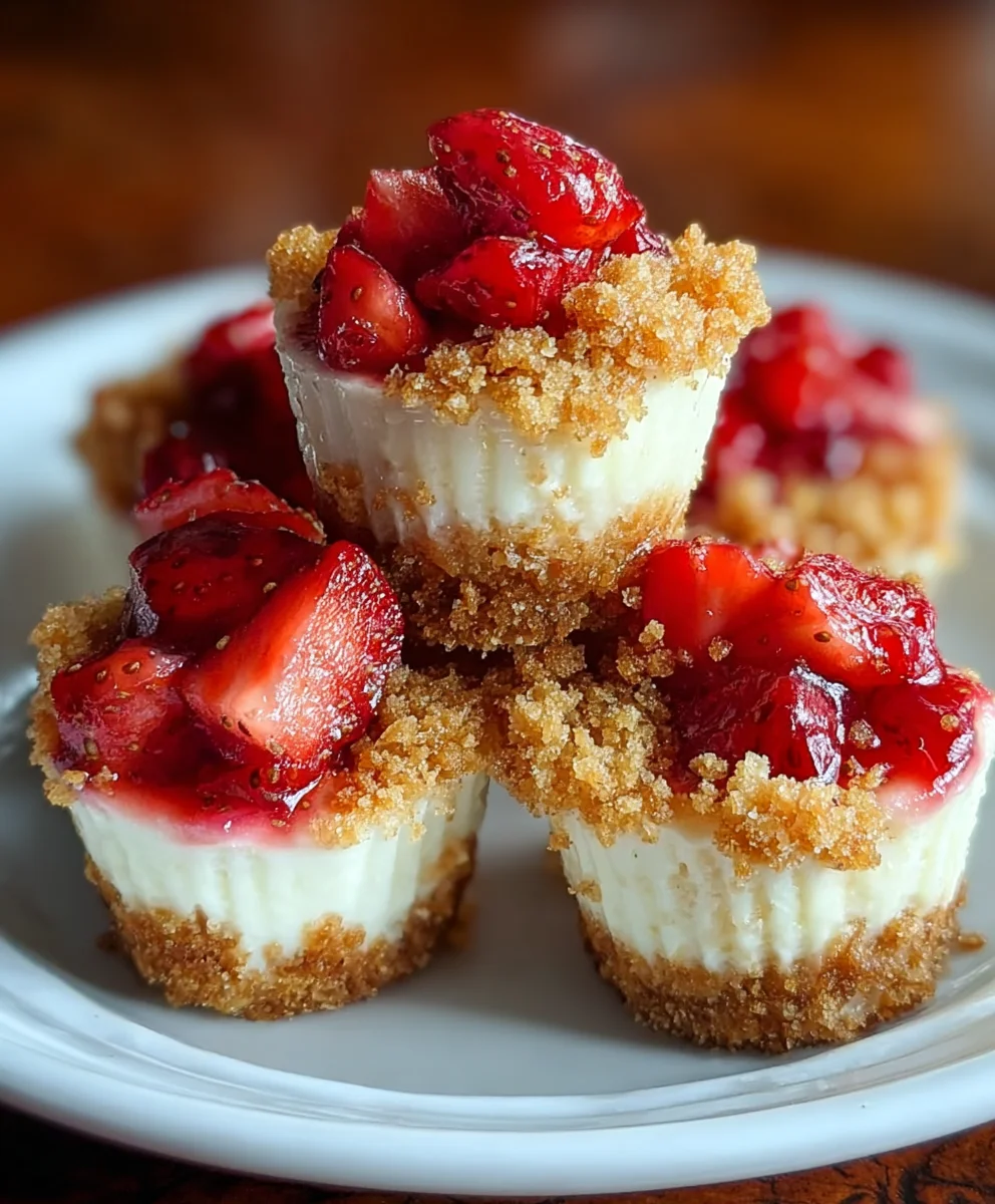 Mini Strawberry Crunch Cheesecake Bites-Easy Recipe