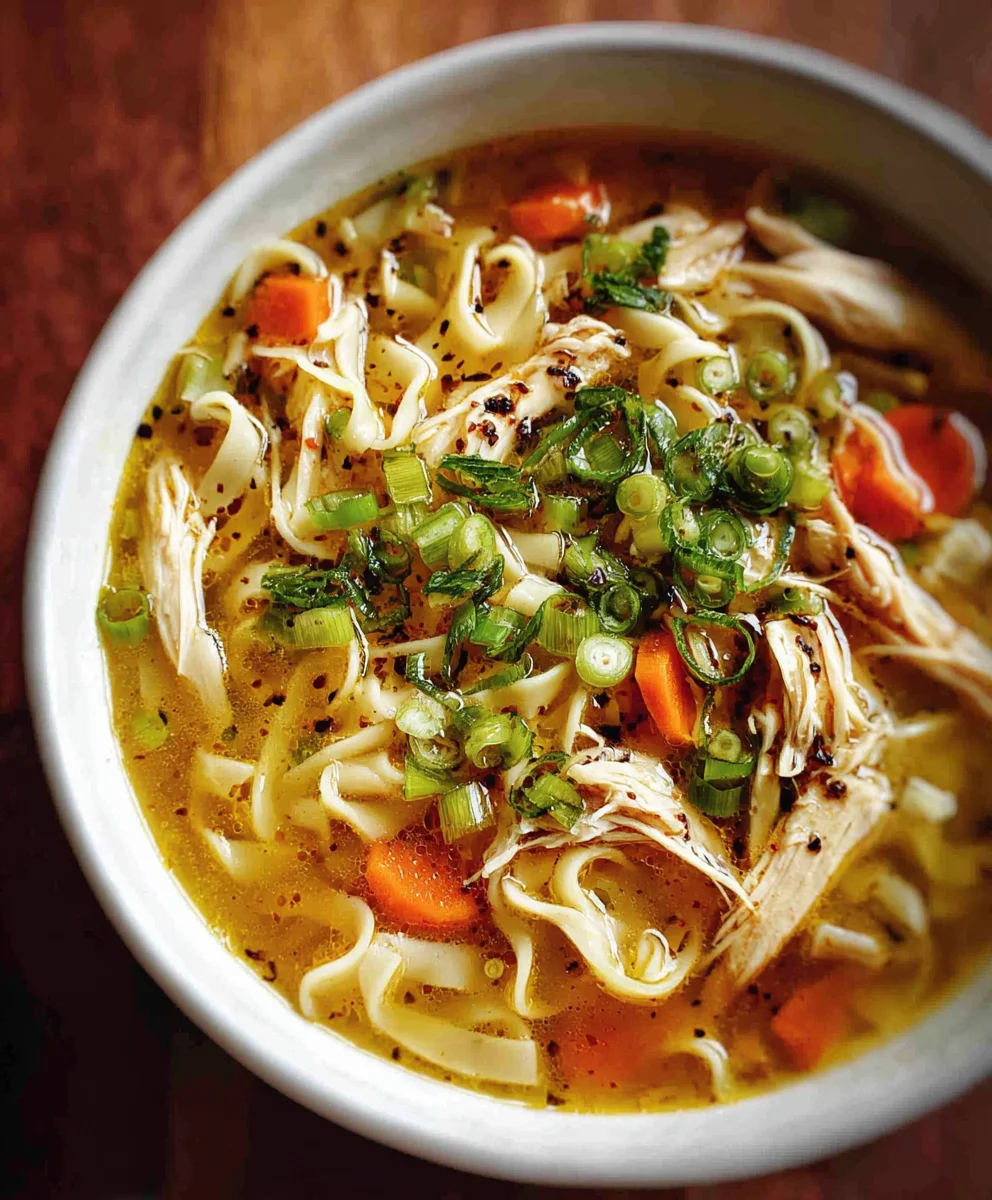Aromatic Scallion Chicken Noodle Soup - Flavorful Delight