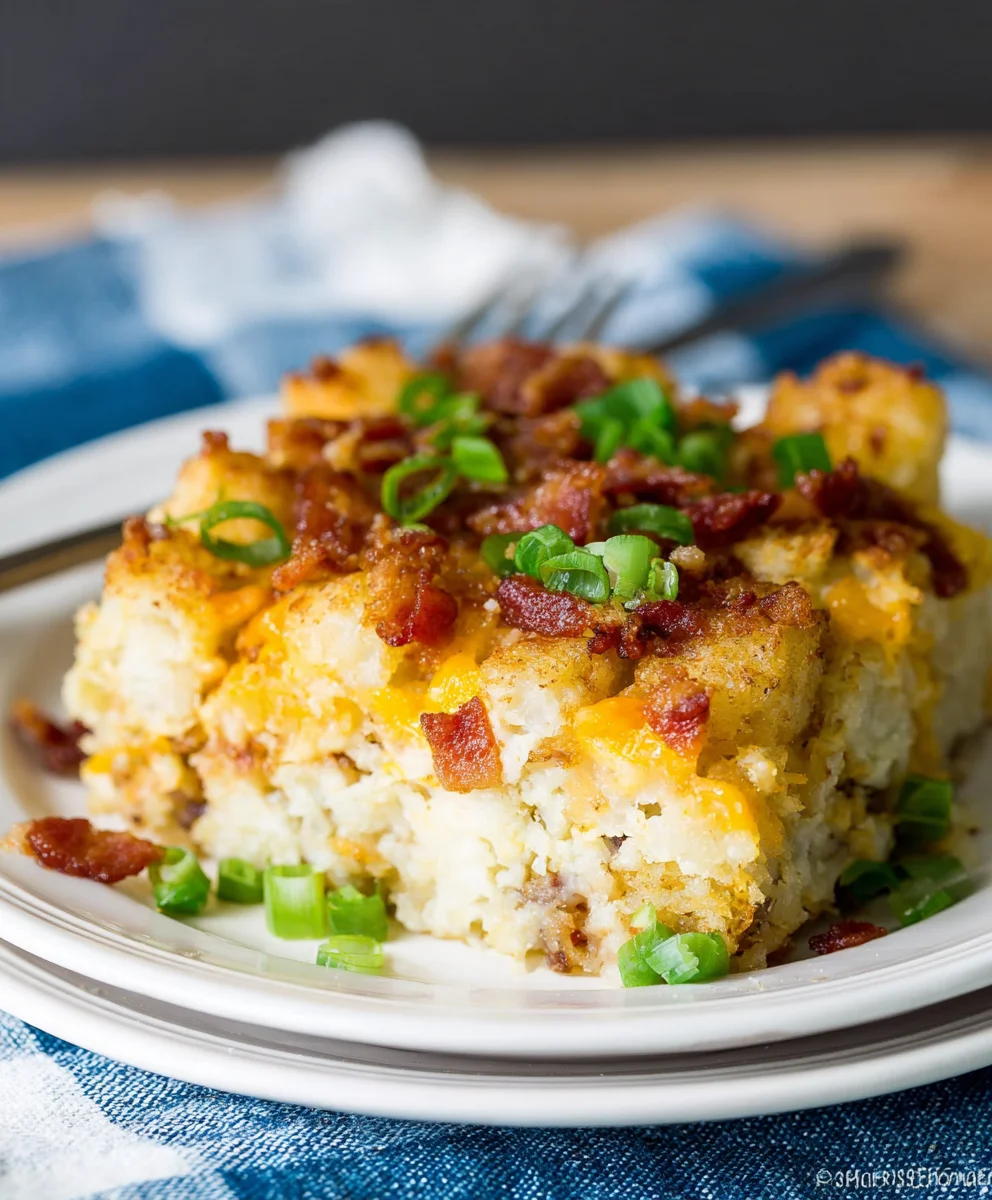Easy Tater Tot Breakfast Casserole-Family Favorite