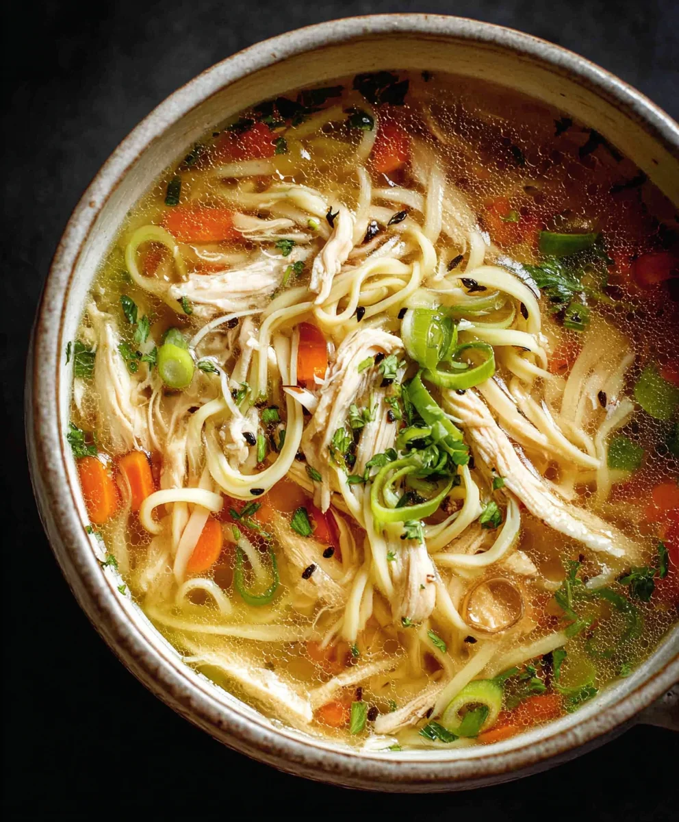 Aromatic Scallion Chicken Noodle Soup - Flavorful Delight