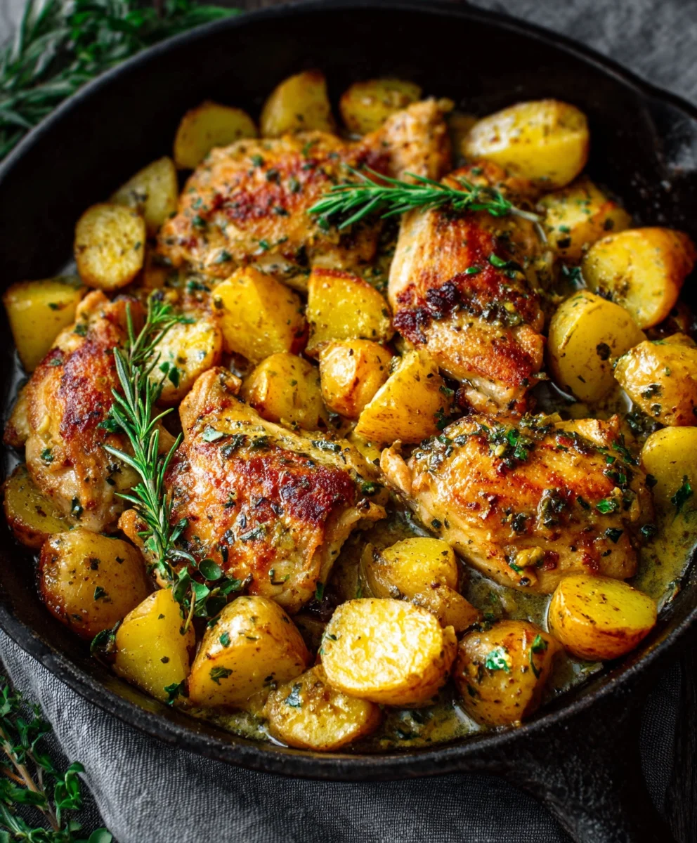 Garlic Butter Beef and Potatoes Skillet Dinner