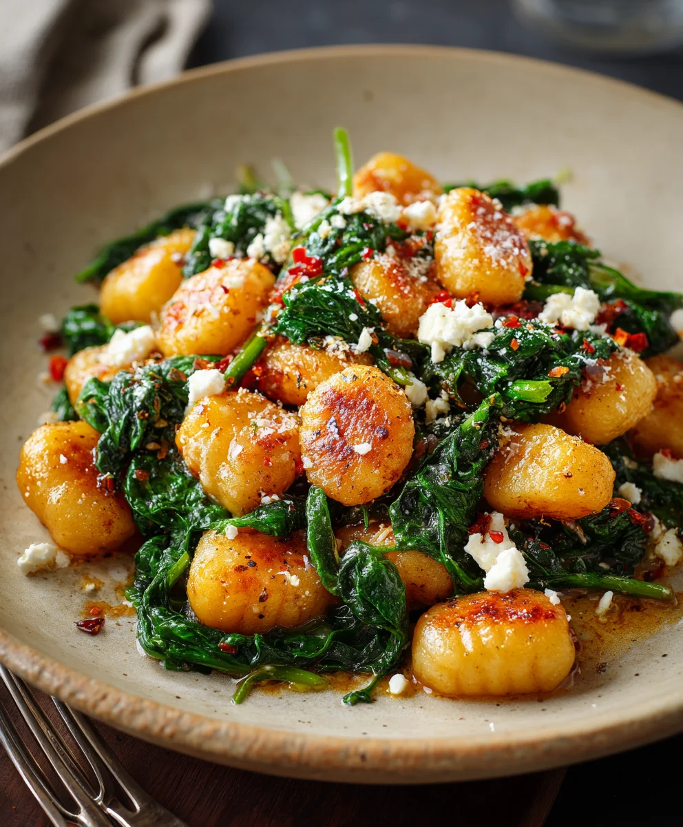 Crispy Gnocchi Recipe - Spinach Feta Delight
