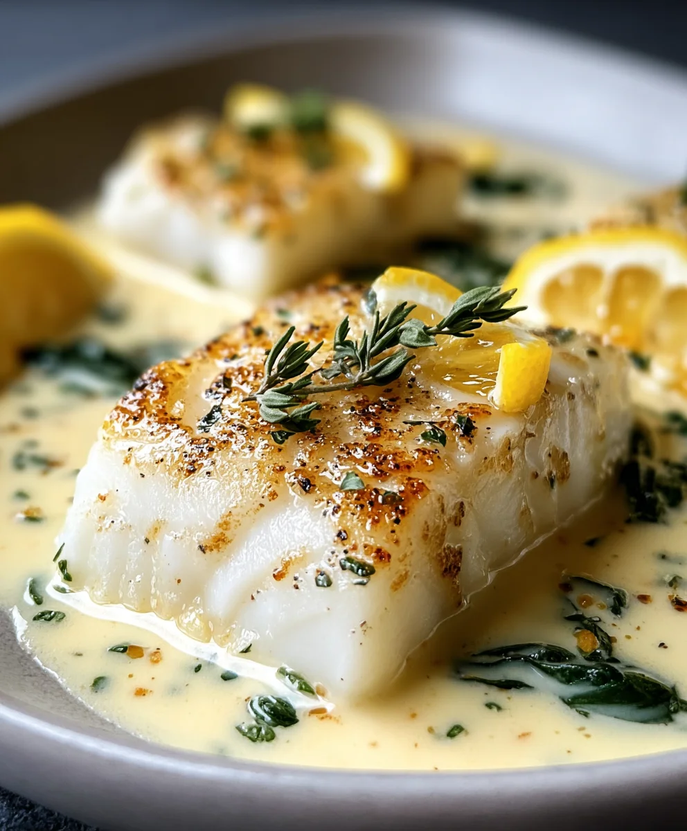 Easy Baked Cod Lemon Coconut Cream Sauce