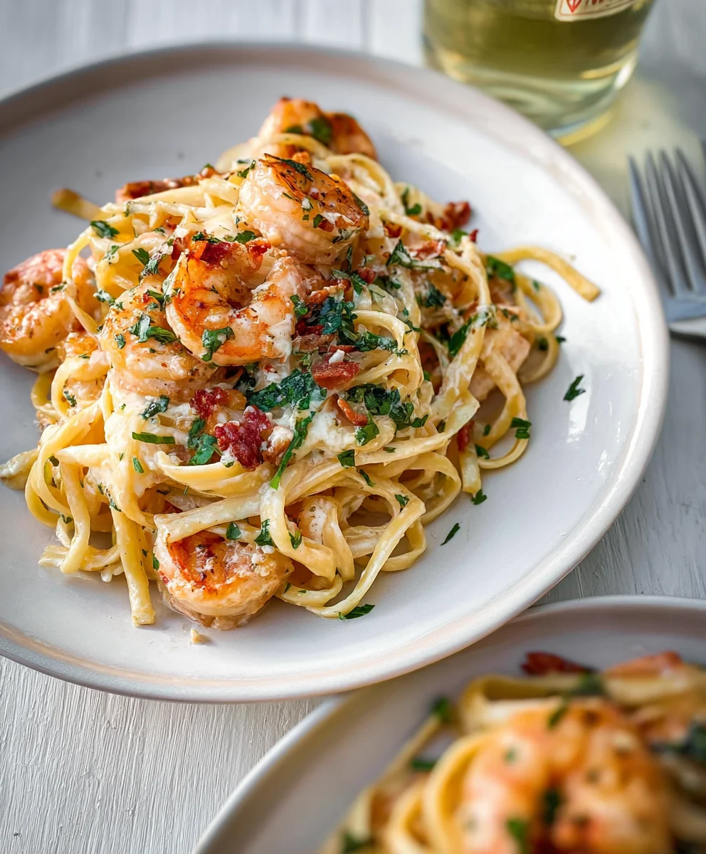 Creamy Tuscan Shrimp Linguine Recipe