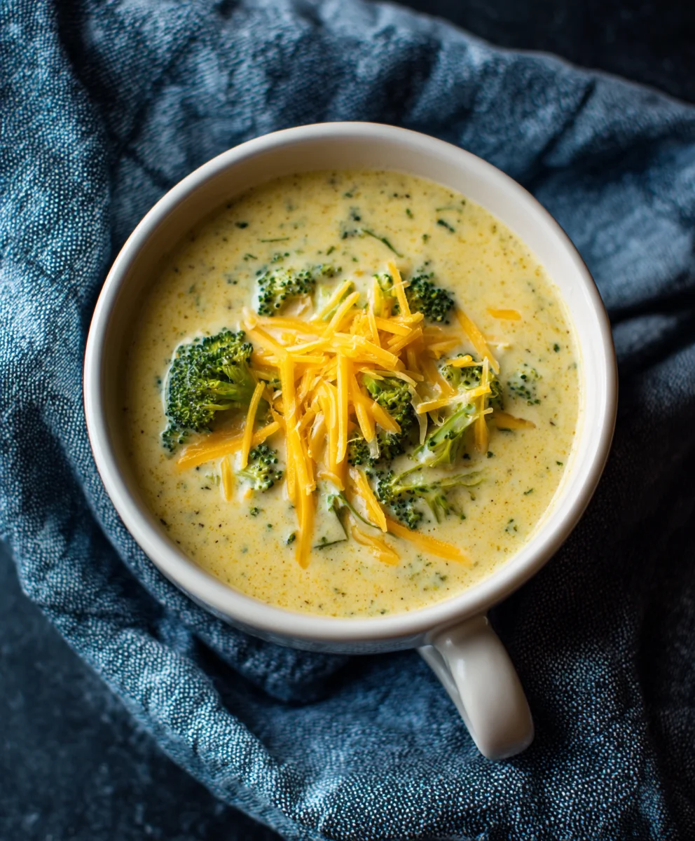 Easy Broccoli Cheddar Soup Quick Dinner Recipe