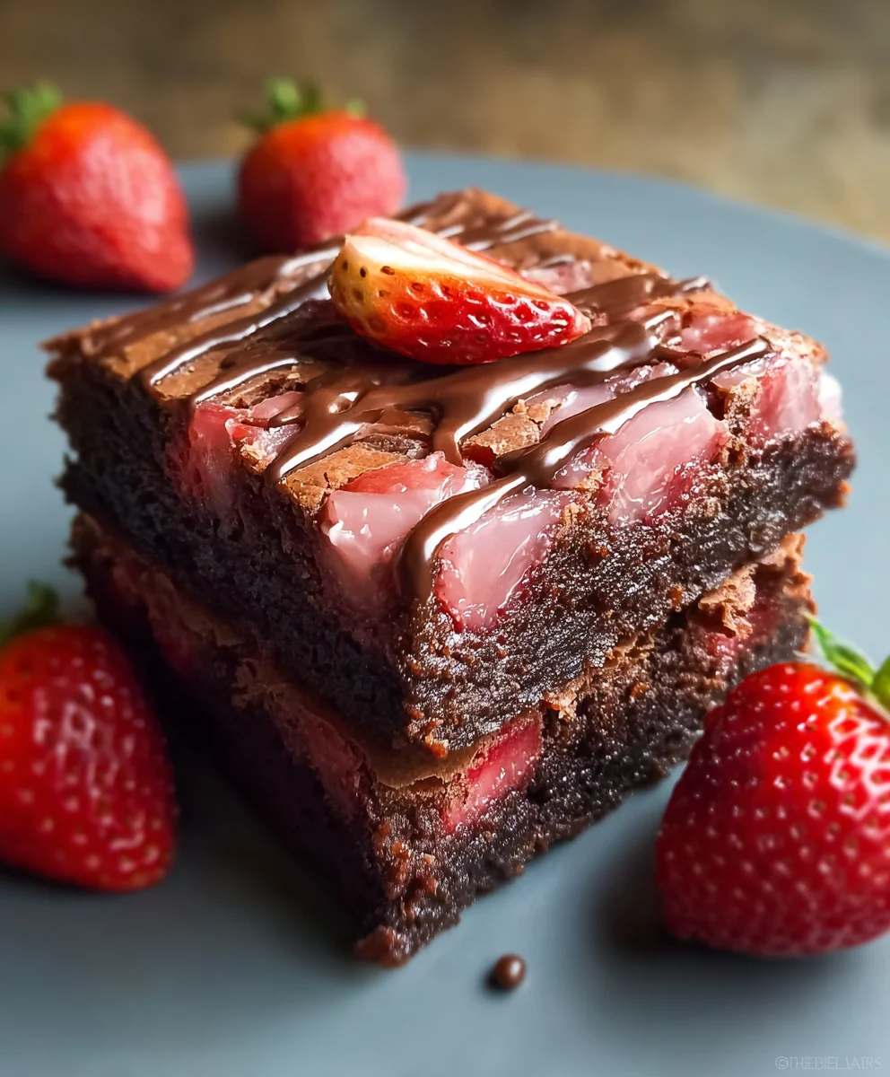 Fudgy Strawberry Brownies-Easy Delicious Dessert