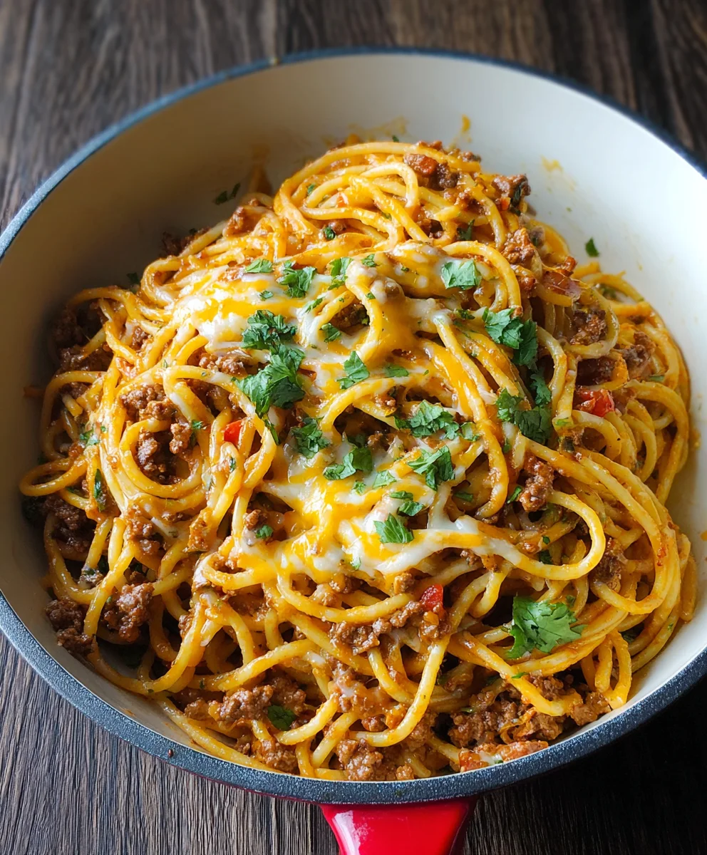 Easy One Pot Taco Spaghetti Dinner - Delicious & Quick