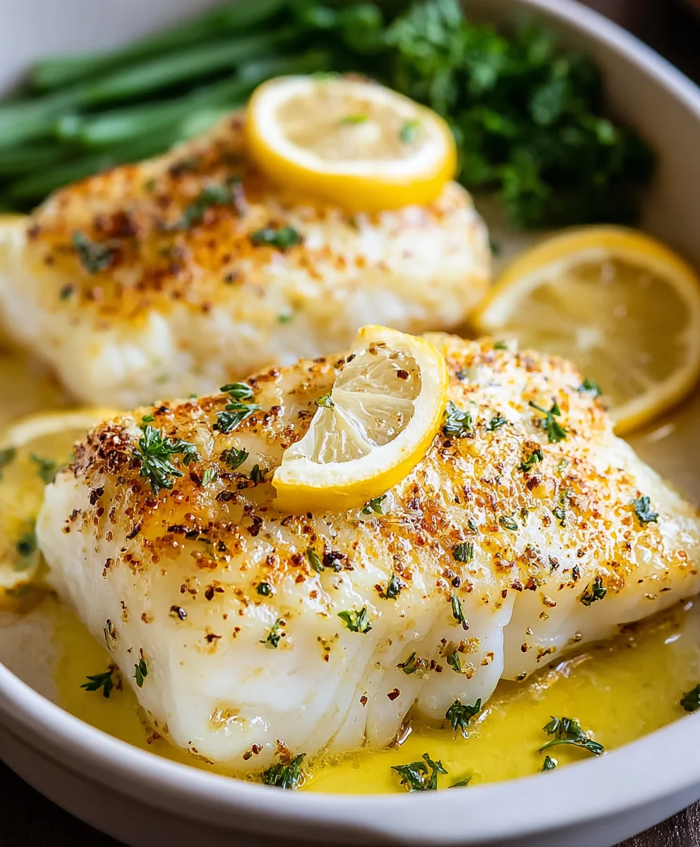 Lemon Garlic Butter Baked Cod-Easy Healthy Dinner