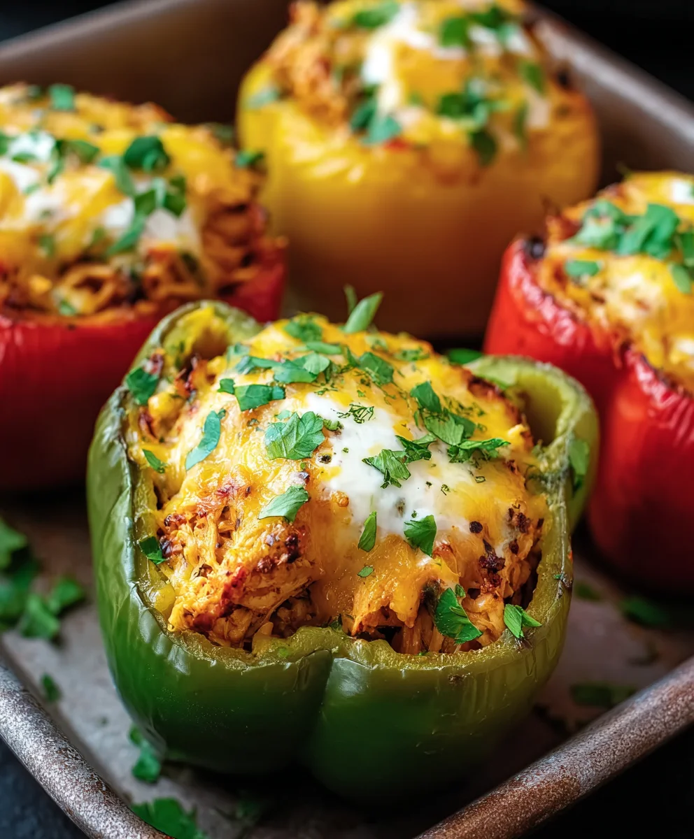 Easy Chicken Stuffed Peppers- Delicious Dinner
