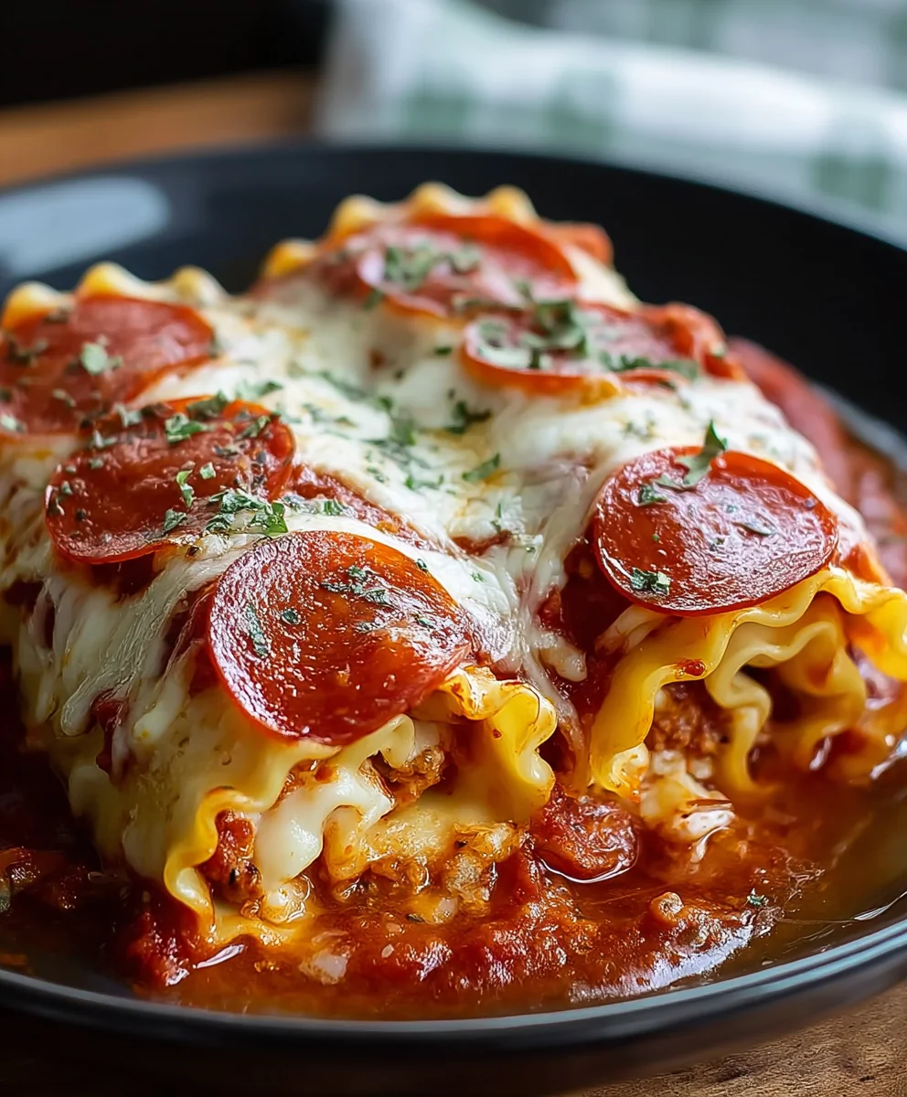 Beef Beef Pepperoni Pizza Lasagna Roll Ups - Easy Recipe