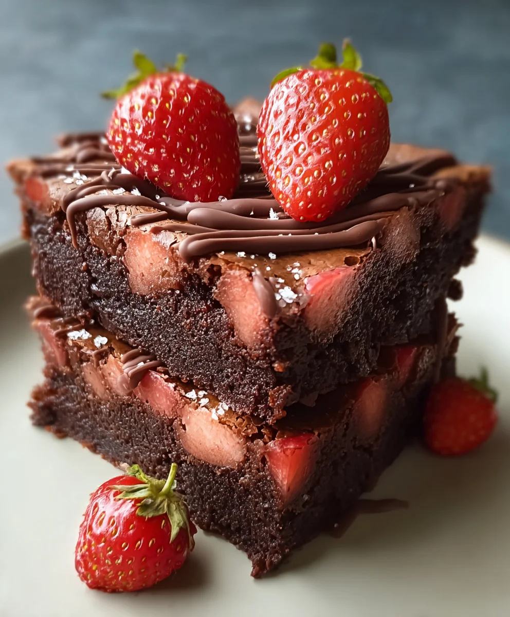 Fudgy Strawberry Brownies-Easy Delicious Dessert
