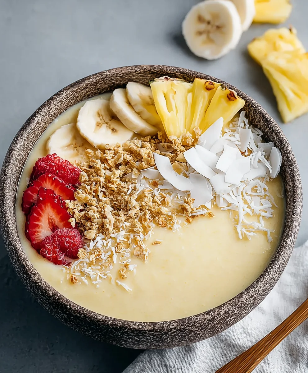 Tropical Piña Colada Smoothie Bowl- Easy & Refreshing