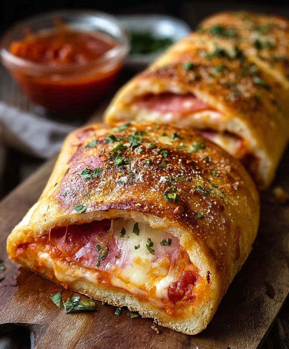 Easy Italian Stromboli Pizza Recipe - Beef & Cheese