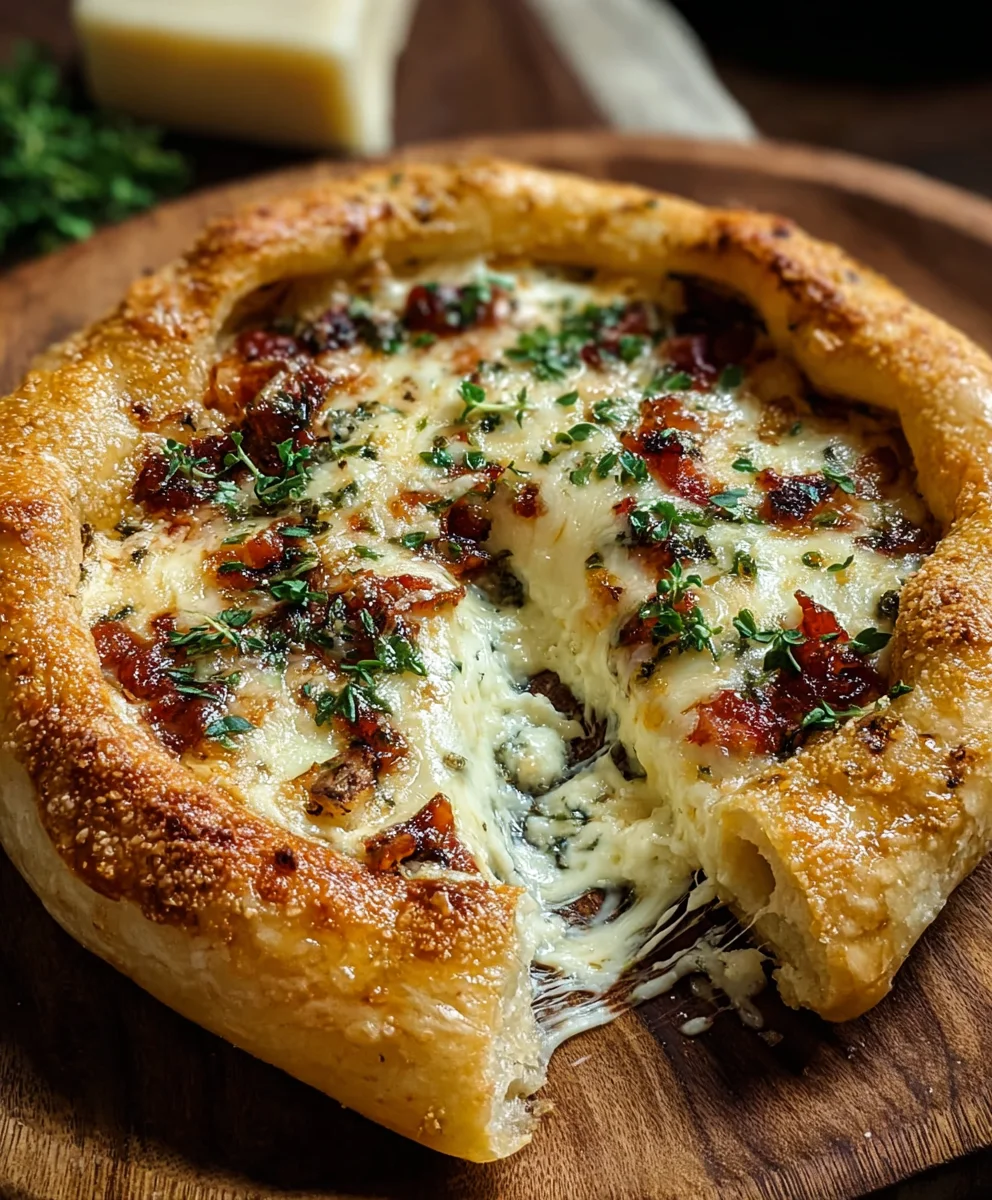 Stuffed Brie Cheese Pizza-Creamy Gourmet Comfort Food