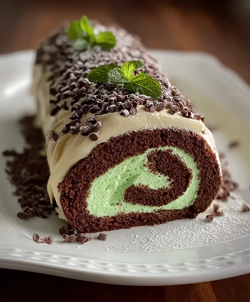 Mint Chocolate Roll Cake-Delicious Dessert Recipe