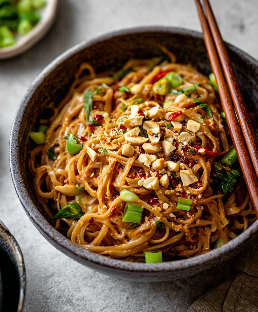 Spicy Peanut Butter Noodles- Quick & Flavorful Dinner