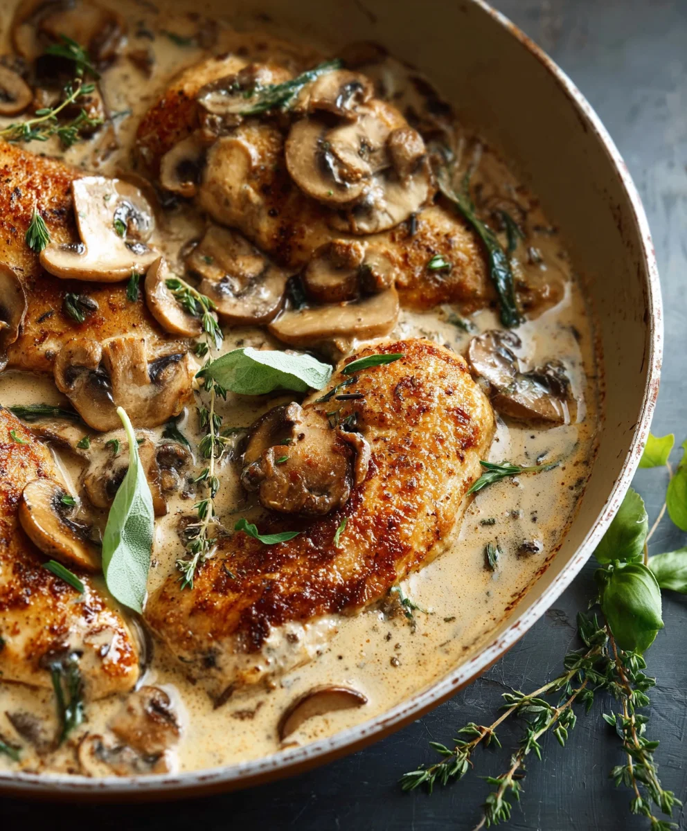 Easy Creamy Mushroom Chicken-Dinner Delight