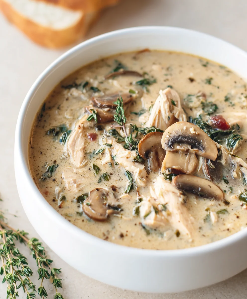 Rotisserie Chicken Mushroom Soup-Easy Comfort Meal