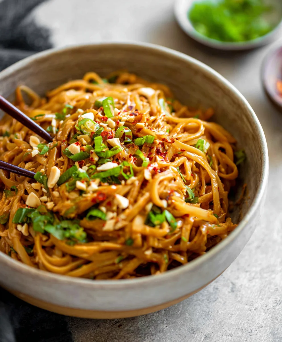 Spicy Peanut Butter Noodles- Quick & Flavorful Dinner