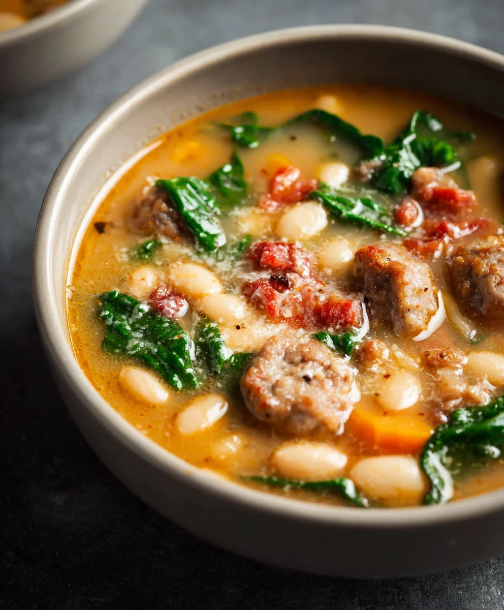 Hearty Italian Beef Sausage White Bean Soup Recipe