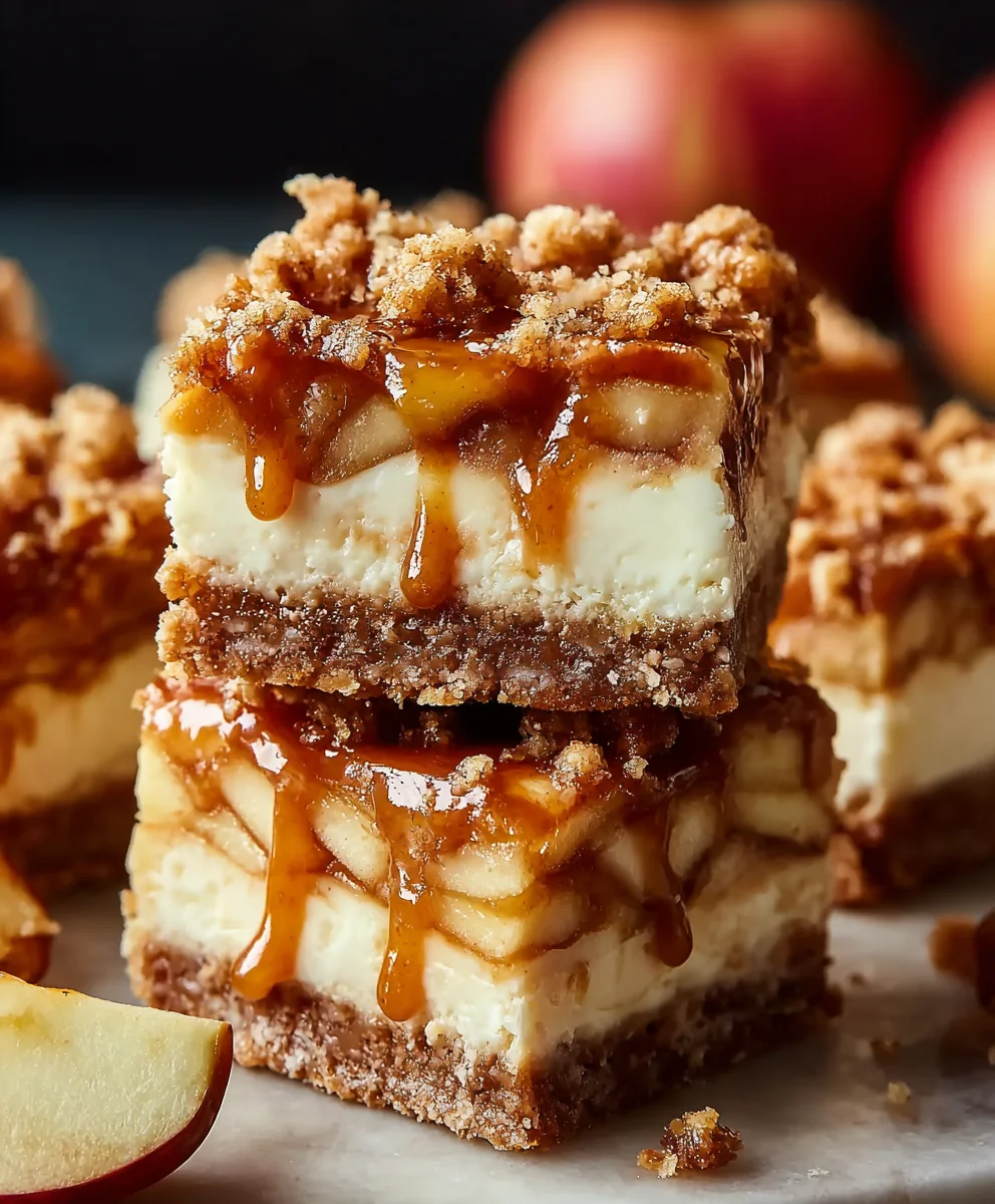 Caramel Apple Cheesecake Bars-Easy Dessert