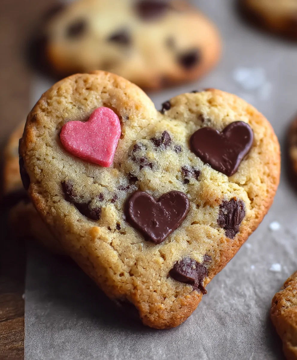 Heart-Shaped Chocolate Chip Cookies - Easy Festive Treat