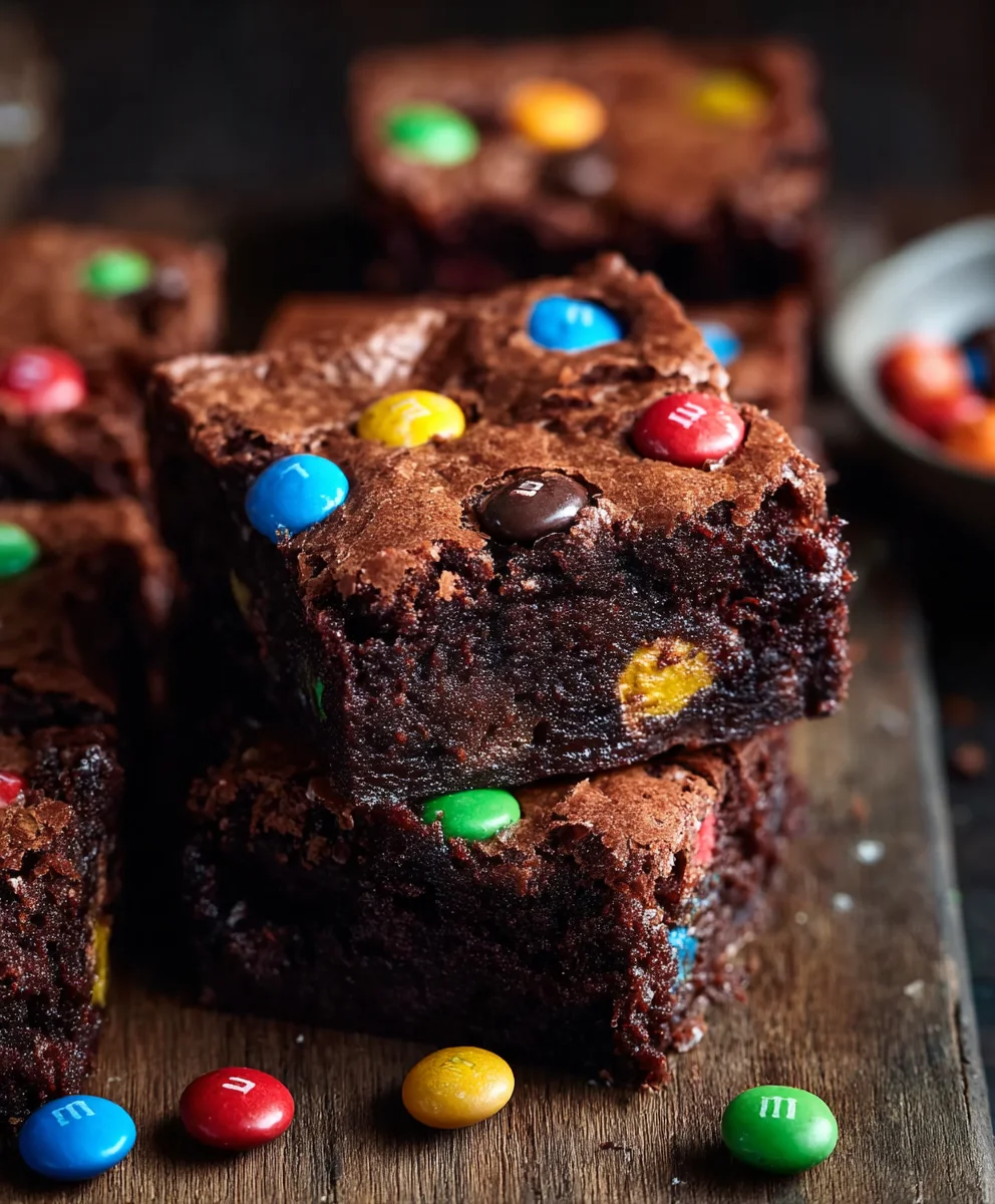 Easy Chocolate M&M Brownies-Best Recipe