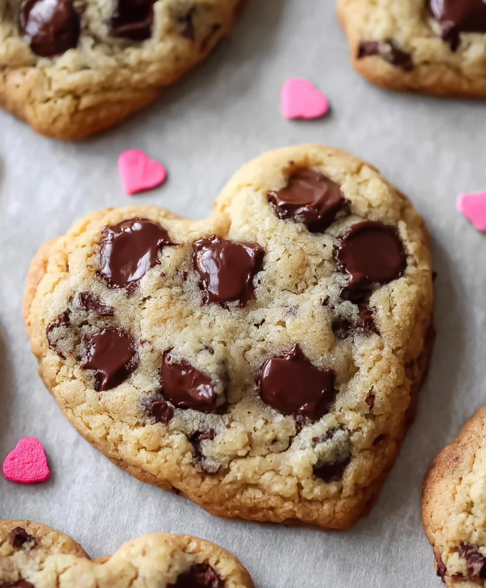 Heart-Shaped Chocolate Chip Cookies - Easy Festive Treat