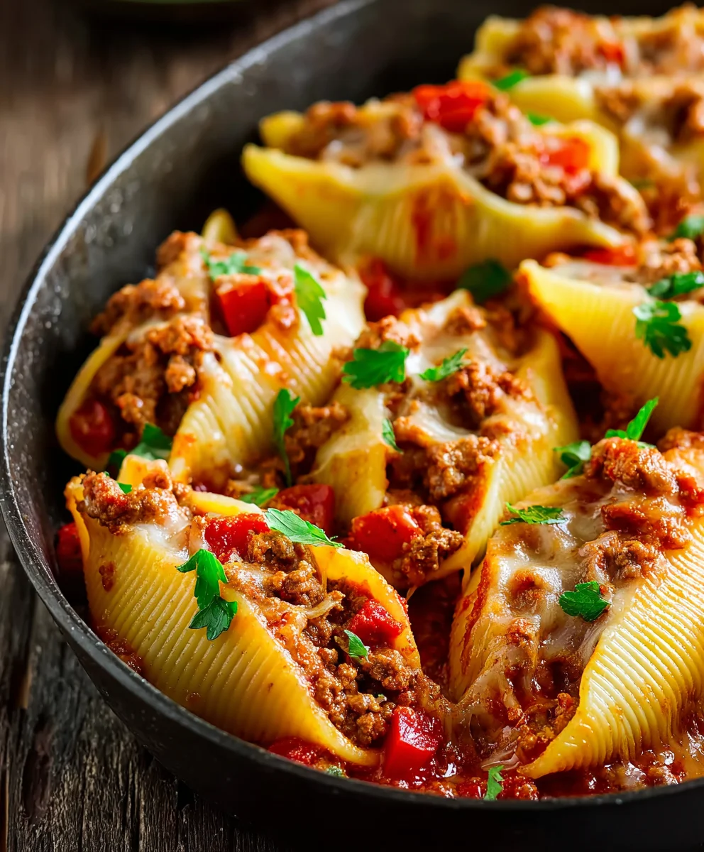 Beef Taco Stuffed Shells-Easy Dinner Recipe