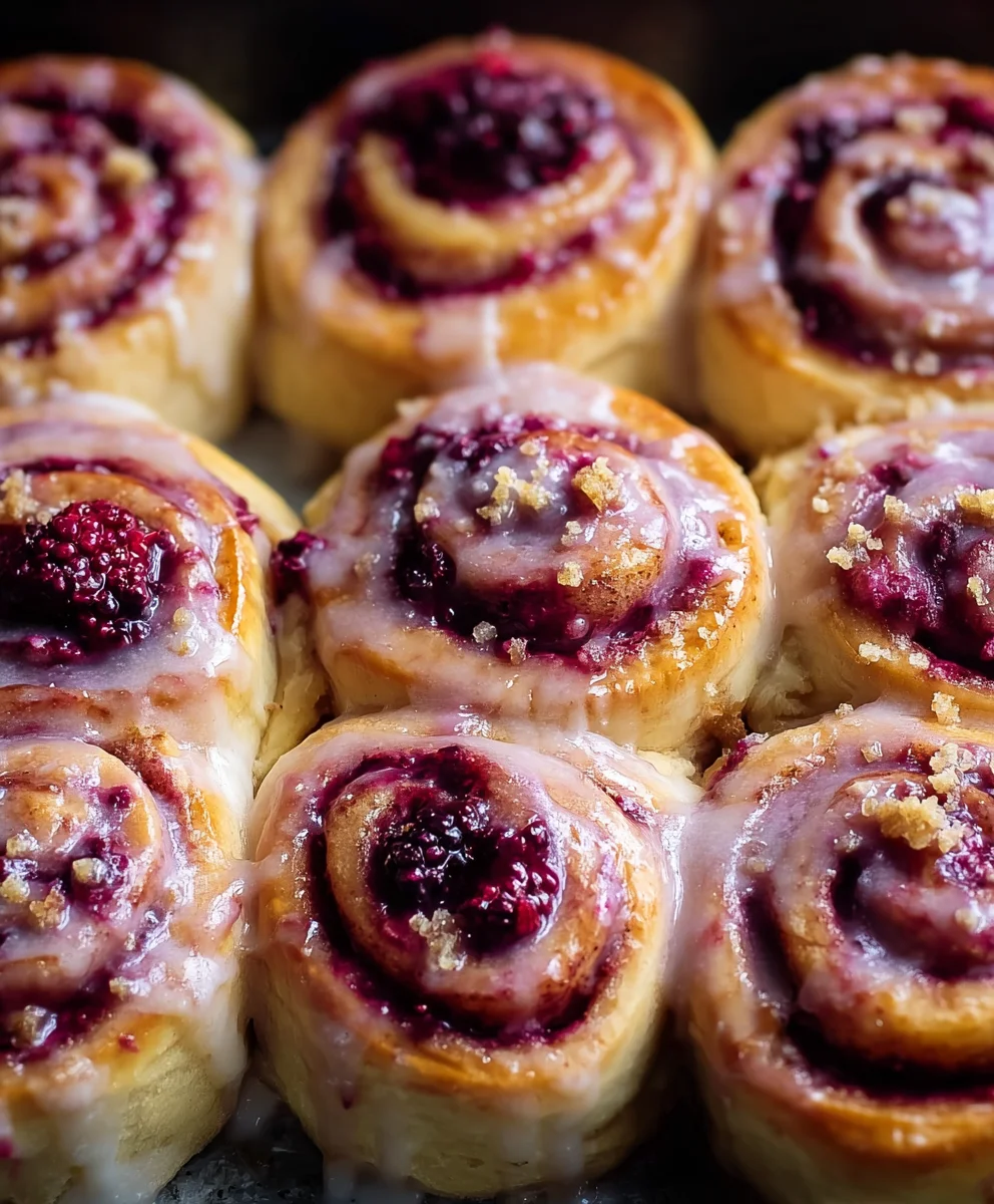 Blackberry Raspberry Sweet Rolls-Soft Gooey Delight