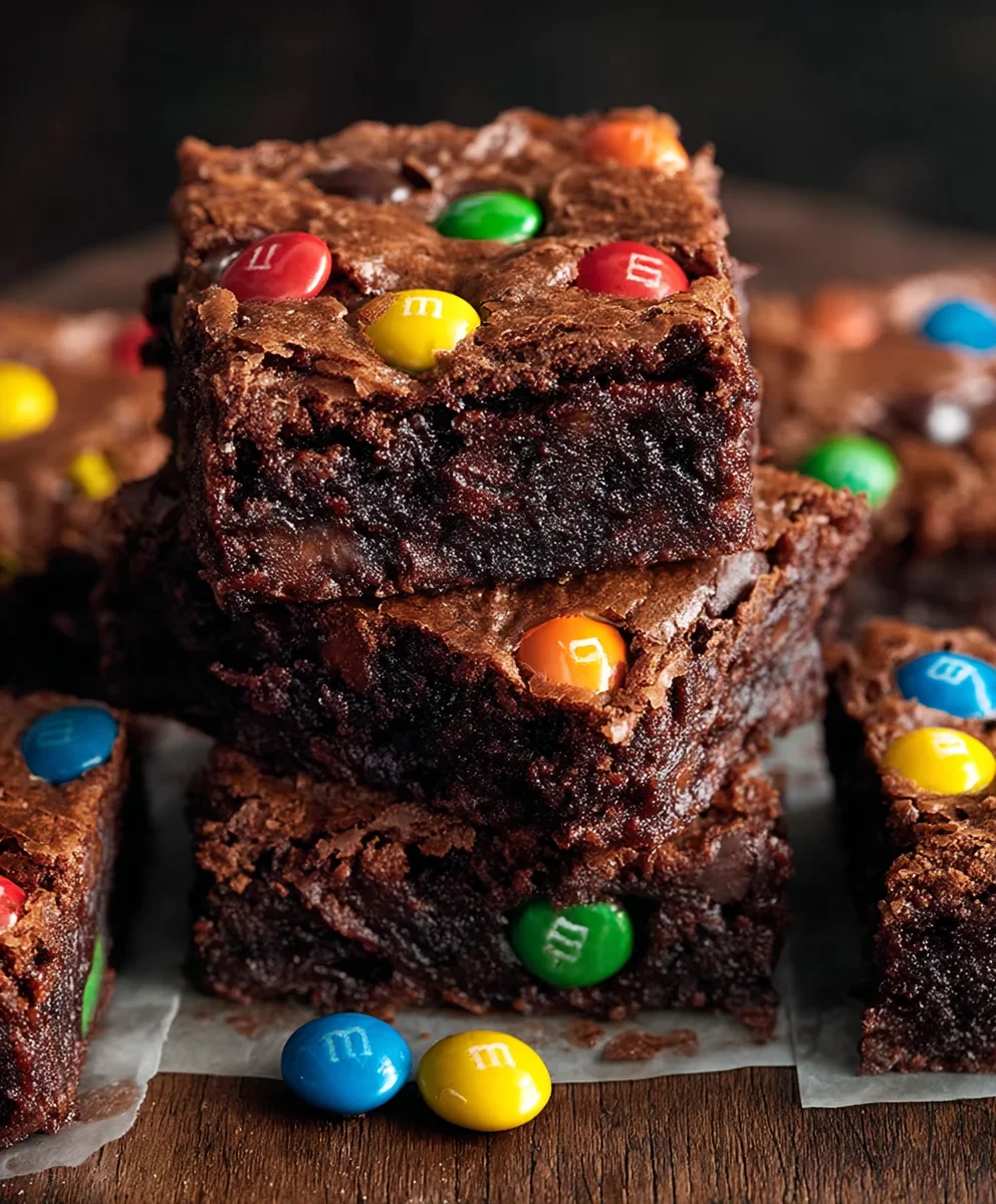 Easy Chocolate M&M Brownies-Best Recipe