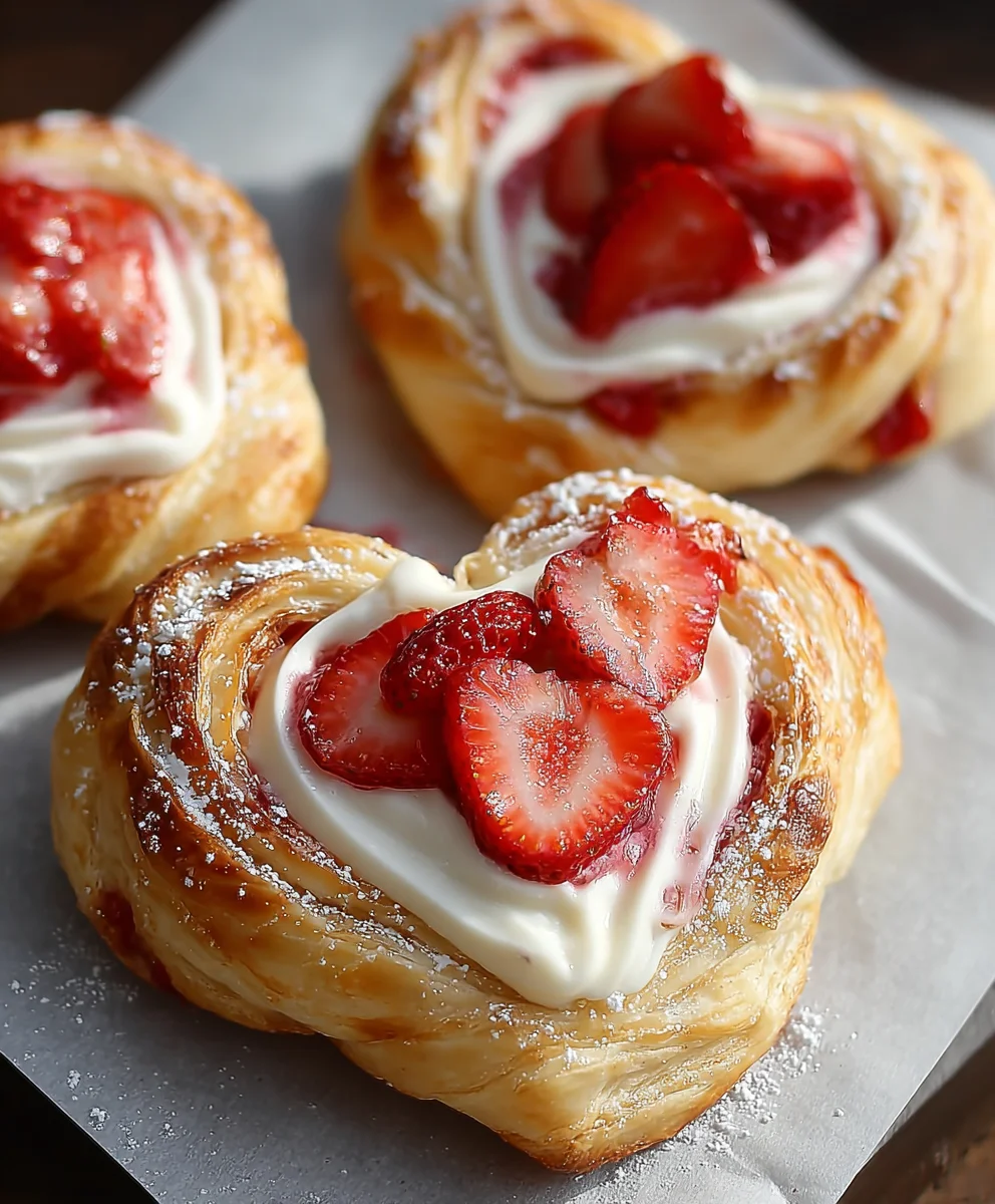 Easy Strawberry Cream Danish Recipe - Delicious Pastry