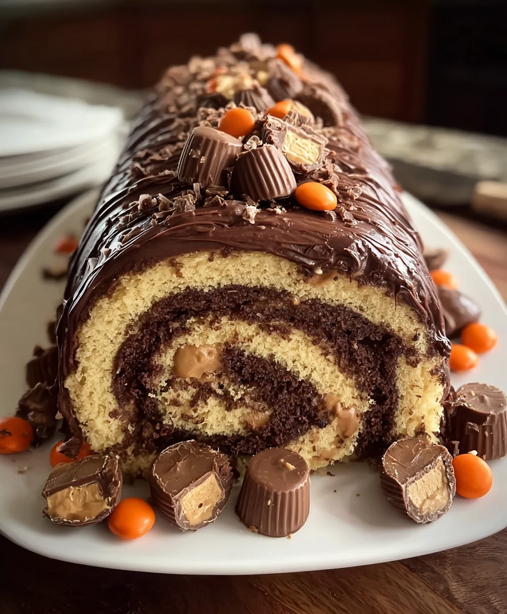 Reeses Roll Cake-Delicious Peanut Butter Dessert