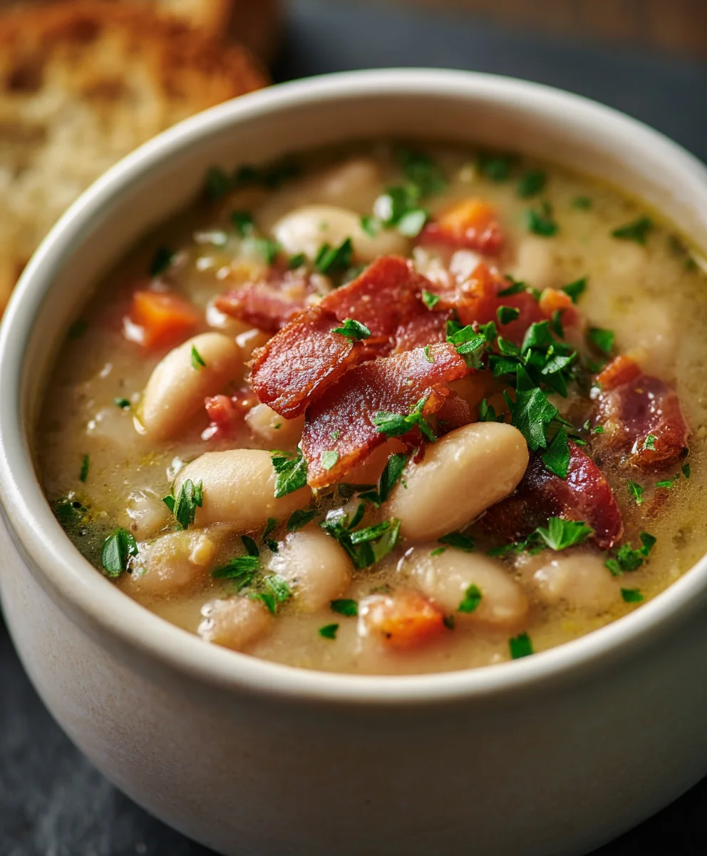 Hearty Beef White Bean Soup-Smoky Beef Beef Bacon