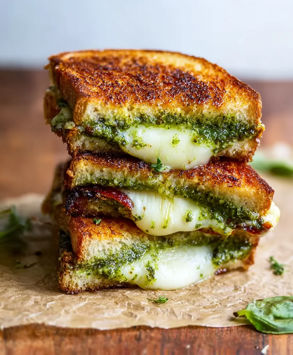 Sourdough Pesto Grilled Cheese-Ultimate Comfort Food