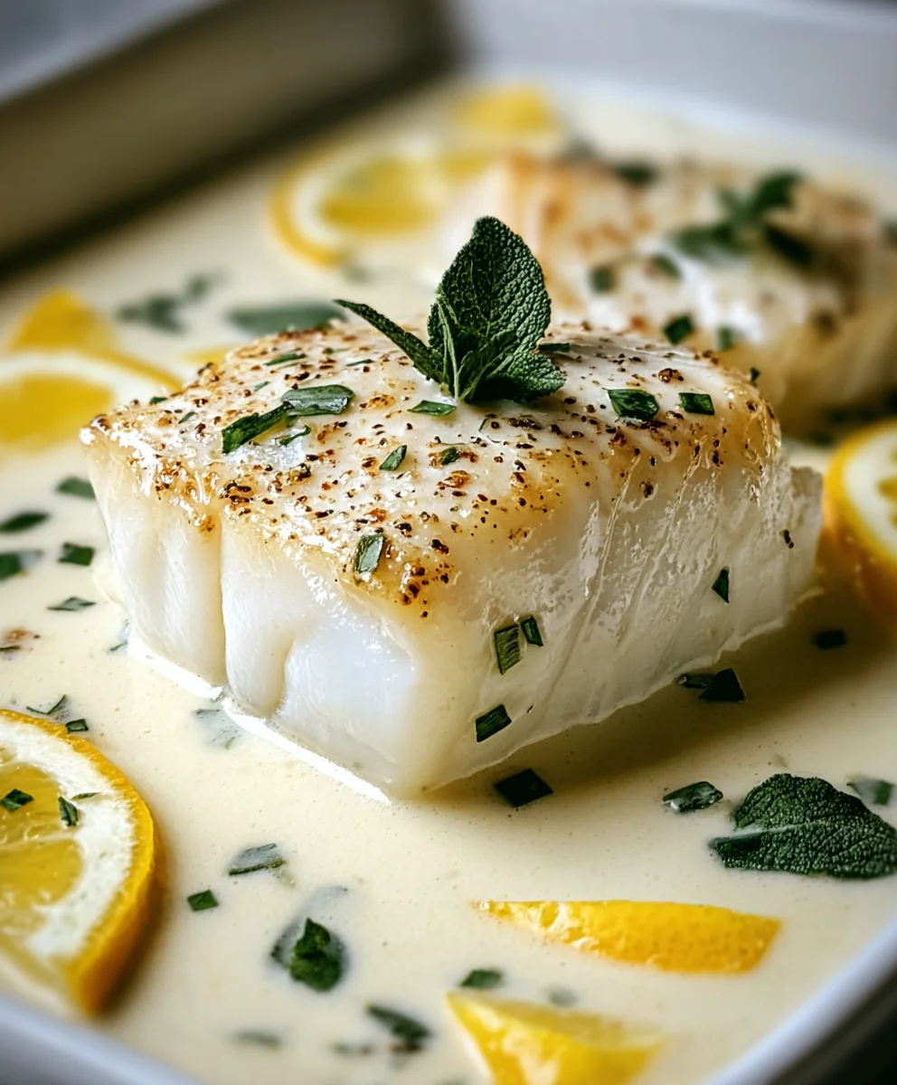 Easy Baked Cod Lemon Coconut Cream Sauce