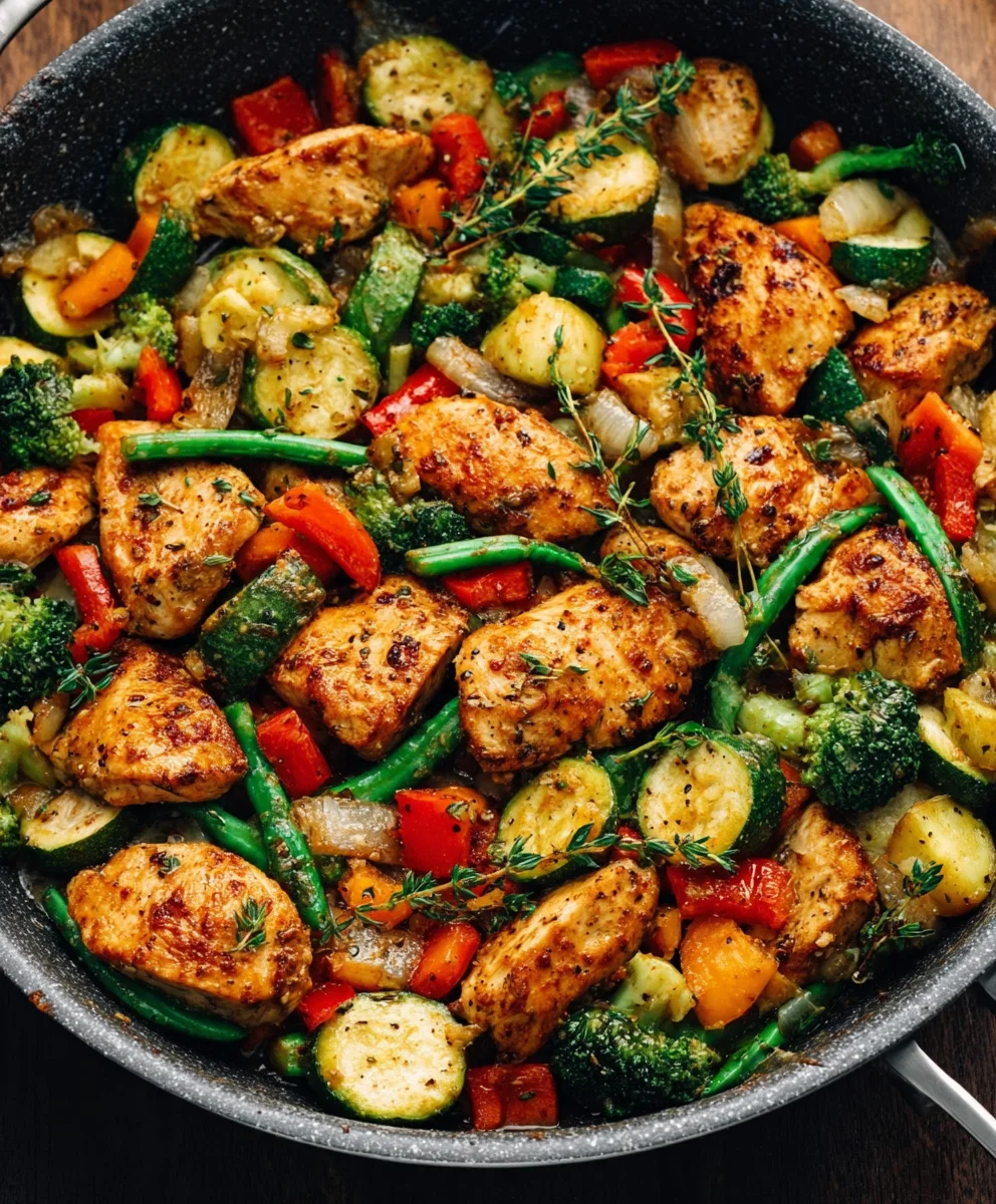 Healthy Chicken Vegetable Skillet - Quick & Easy Dinner