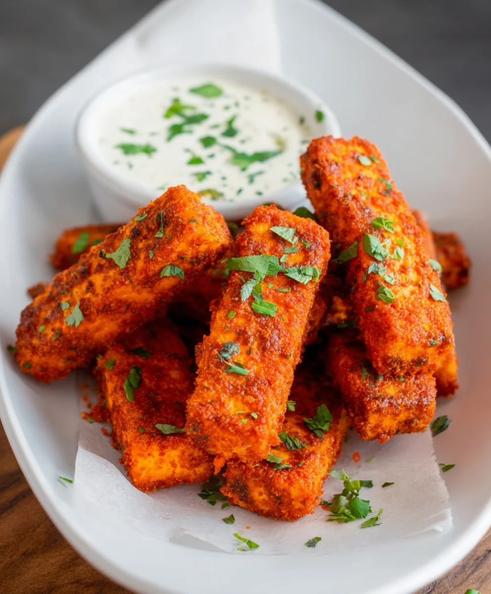 Crispy Baked Buffalo Tofu Wings-Easy Flavorful Recipe