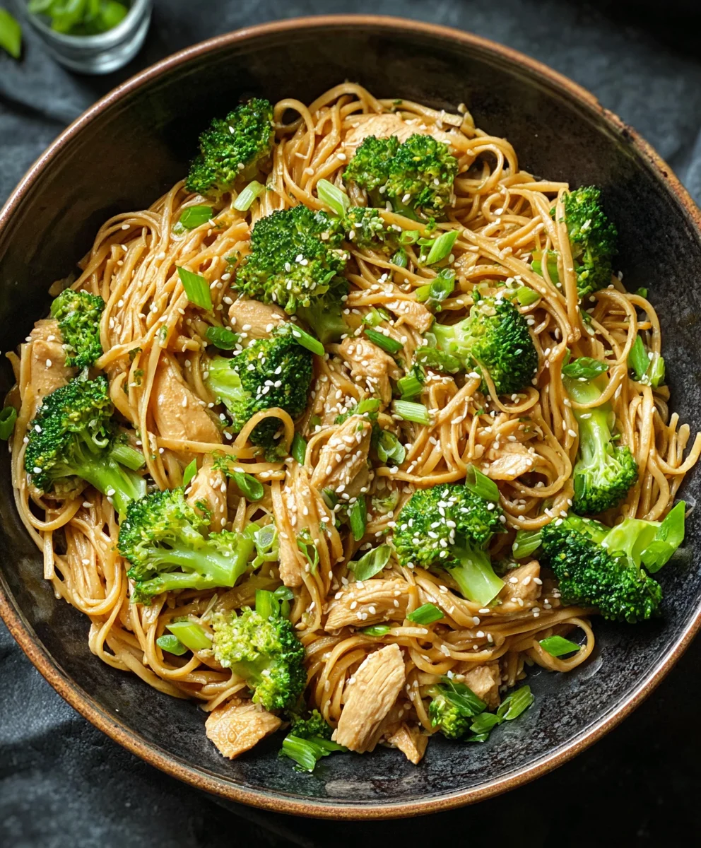 Healthy Sesame Noodles Chicken Broccoli - Quick Meal