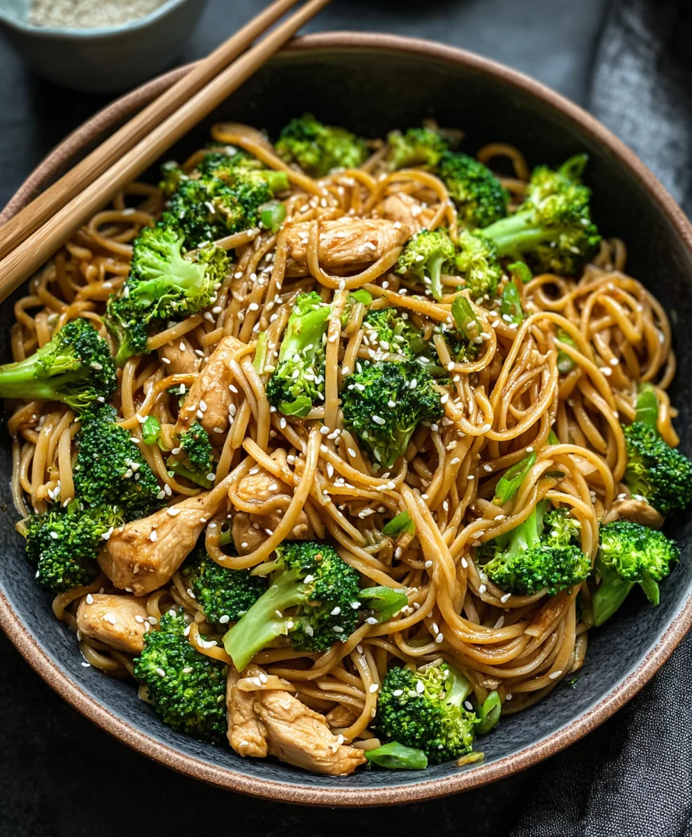Healthy Sesame Noodles Chicken Broccoli - Quick Meal