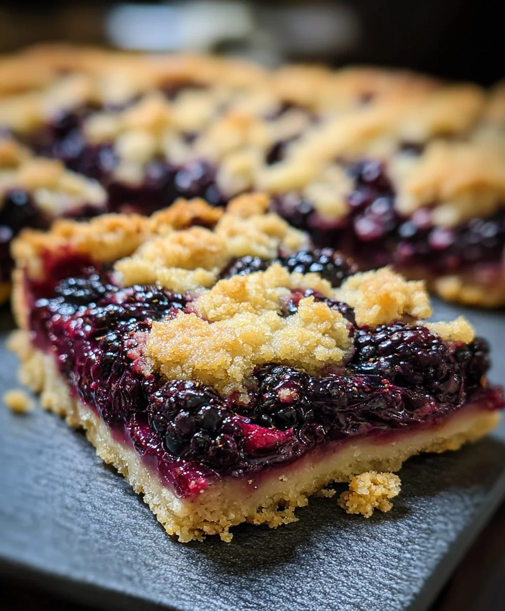 Blackberry Pie Crum extractble Bars Easy Recipe