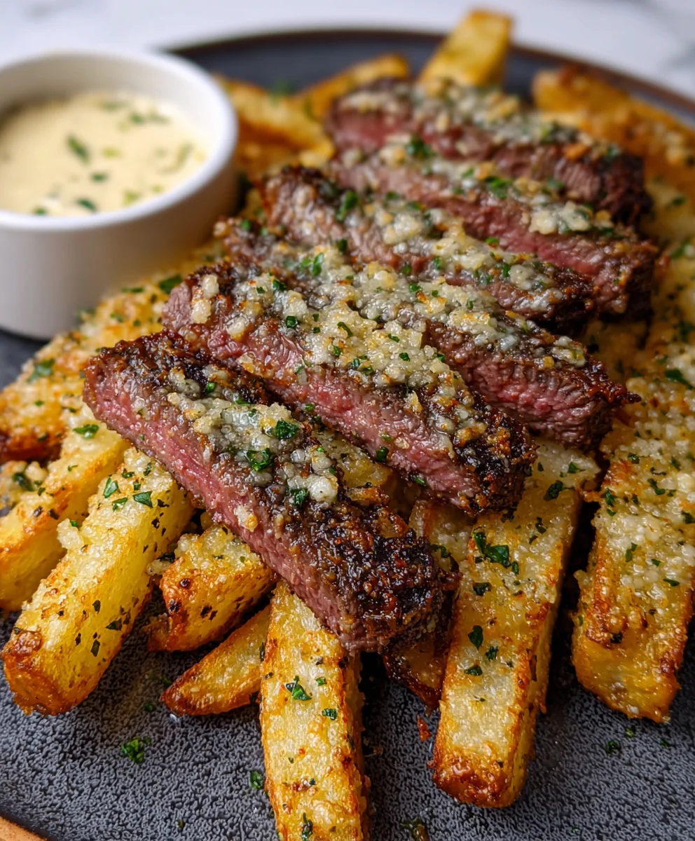 Garlic Parmesan Steak Fries-Perfectly Crispy & Flavorful