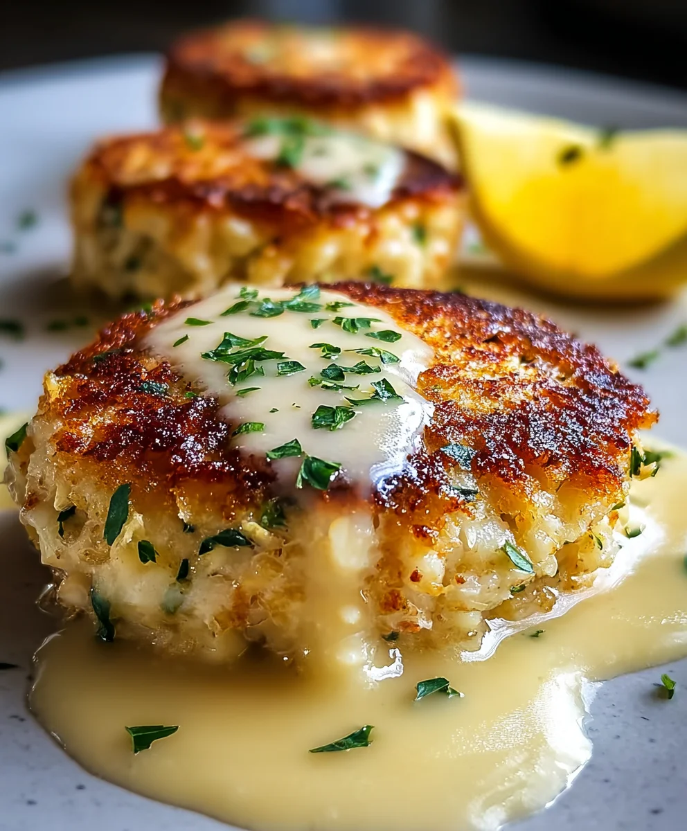 Cheddar Crab Cakes with Lemon Butter Drizzle