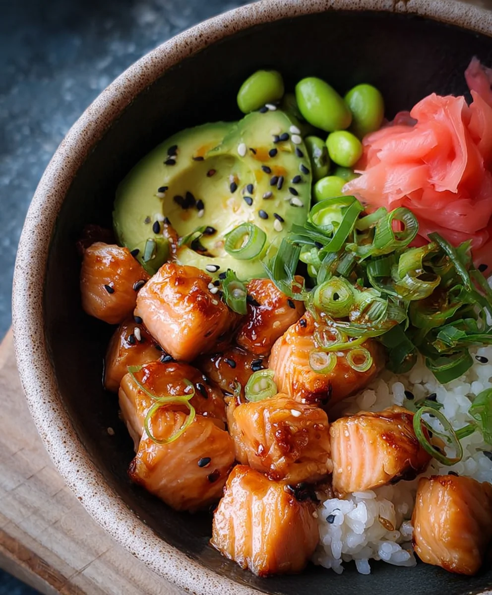 Easy Teriyaki Salmon Sushi Bowl - Gluten Free