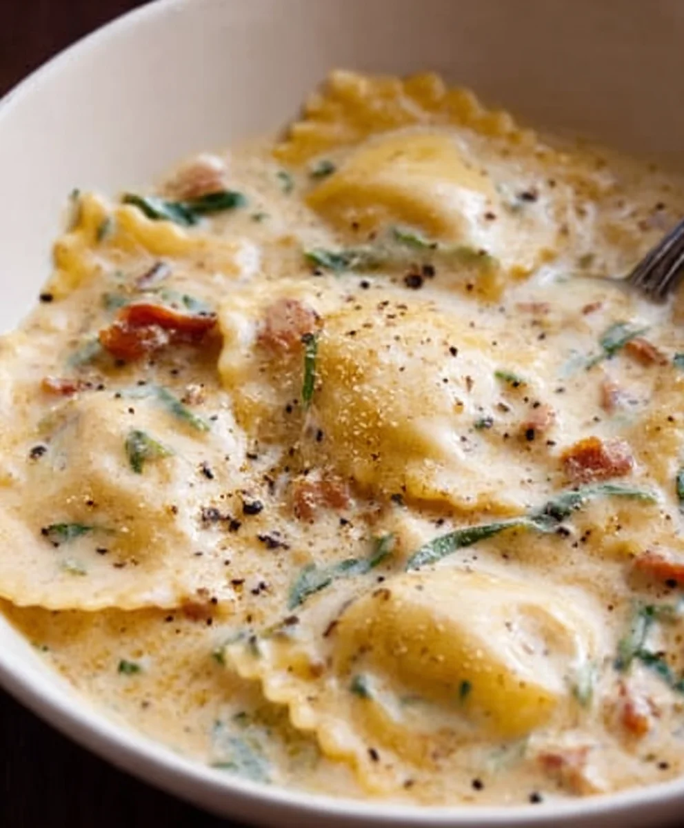 Creamy Tuscan Ravioli Soup - Easy Comfort Meal